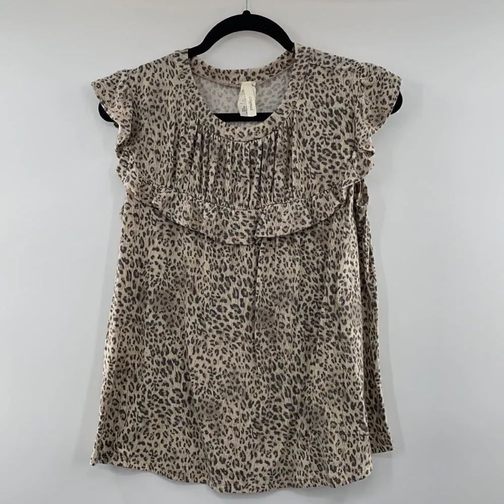 Lilypad Leopard Print Brown/Black Top size small